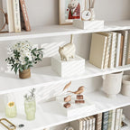 Buffet Risers, Food Risers for Buffet Table, Display Stand Shelf for Catering Dessert Collectibles Jewelry Figures Show, White Acrylic Cube Display Nesting Risers with Hollow Bottoms