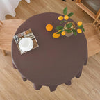 NLMUVW Brown Linen Tablecloth Round Tables, Small Chocolate Table Cloth Farmhouse Table Cover for Kitchen Dining Coffee Cafe, 36 Inch
