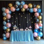 40ftx12ft Wrinkle Free Black Backdrop Curtain, 8 Panels 12FT Height Black Wedding Backdrop Drapes, Silky Polyester Back Drop Cloth for Birthday Photography Background Party Backdrop Draping