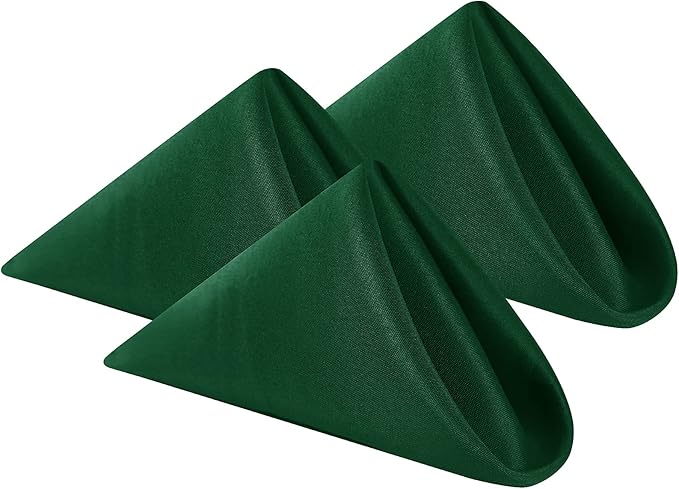 Cloth Napkins 17x17 inch Washable Polyester Dinner Napkins Soft Table Napkins for Wedding Party Dining Banquet(Hunter,100PCS)