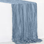 1 Pack Dusty Blue Cheesecloth Table Runner 35x120 Inch 10Ft Rustic Gauze Cheese Cloth Table Runner Sheer Cheesecloth Table Runners for Wedding Party Bridal Shower Decoration