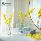 Mini Glass Vases for Centerpieces - Hewory Clear Small Bud Vases in Bulk, Cute Flower Vases Set for Wedding, Home Decoration, Table Decor (Clear, 8)