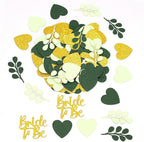 200PC Sage Green Bachelorette Party Decorations Bridal Shower Confetti for Tables Heart and Sage Bride to Be Table Scatters for Engagement Wedding Decor Party Supplies