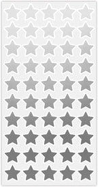 50 Wedding Meal Stickers - Food Identifier & Menu Choice Place Cards for Party Seating - Meal Option Indicator (Silver, Star)
