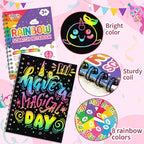 Party Favors for Kids: 24 Pack Rainbow Scratch Art Notebook Students Classroom Gifts Bulk for Girls Boys Goodie Bags Stuffers, Return Gifts for Birthday Party Favors Bulk Kids Crafts