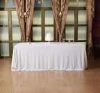 SquarePie Sequin Tablecloth 90 x 132 Inch White Sparkly Table Cloth for Wedding Party
