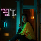 Dream It Wish It Do It Neon Sign Dimmable Letters Neon Light Signs for Wall Decor USB Power Pink White Neon Light for Bedroom Led Neon Sign for Studio Office Bar Gifts