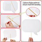 18pcs Blank Photo Booth Props Black Chalkboard Photo Booth Props Frame with Bubble DIY Photo Props for Birthday Wedding Party Supplies（White）