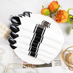 Supernal 60 Pack Hevy Duty Rolled Black Plastic Silverware,Pre Wrapped Cutlery with Napkins, Rolled Plastic Forks and Spoons, Black Disposable Silverware Suit for Party, Birthday