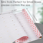 Flyhill Red Polka Dot Wrapping Paper,Reversible Pink Gold Elegant Bow & Heart Gift Wrap Suitable for Birthday,Girls,Baby Shower,Wedding (17 Inch X 32.8 Feet)