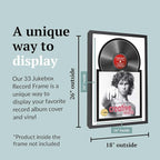 Creative Picture Frames 16" x 24" Jukebox Vinyl Frame Display with Double White-Black Matting, LP Record Album Frame for Wall Decor, White/Black, Pack of 4