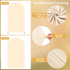 6FT Champagne Arch Backdrop Cover - Polyester Fitted Wedding Arch Stand Covers Round Top Chiara Arch Backdrop Cover for Birthday Party Banquet Photo Background Decoration