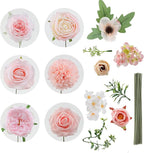 Artificial Flowers Combo for DIY Wedding Bouquets Combo Centerpieces Arrangements Party Bridal Baby Shower Home Decorations-Blush Pink