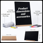 Small Chalkboard Sign, Reusable Double Sided Mini Chalkboard Signs with Wooden Base Stand, 12 x 8 Tabletop Chalkboard for Kids, DIY Home Decoration, Store Poster Display (2 Pack)