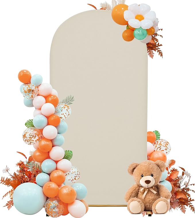 Wedding Arch Cover 4FT Arch Backdrop Cover Spandex Fitted Arch Cover for Round Top Chiara Backdrop Stand Covers for Wedding Birthday Party Baby Shower Banquet Ceremony Decoration