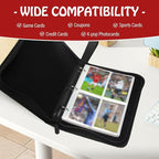 Madrigal Trading Card Binder 4 Pocket,400 Pockets Card Holder with 50 Removable Sleeves,Trading Card Albums for Game Cards,Premium Card Book, Game Cards & Sports Cards Red/White