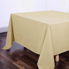 Efavormart 90" Square Polyester Table Overlay for Wedding Kitchen Dining Events - Champagne