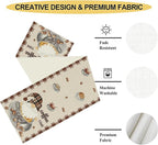 Coffee Time Table Runner, Farmhouse Retro Gnome Coffee Cup Tea Party Cafe Table Center Decor for Home Kitchen Dining Patio Holiday Party Indoor Outdoor Table Decorations,13"x108" Inch