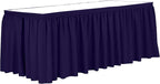 Ultimate Textile Pleat Polyester Fabric Table Skirt - Machine Washable Flame Resistant with Clips for Events, Weddings & Trade Shows, Cut & Sewn in Paterson, NJ - Purple, 21' Shirred Pleat