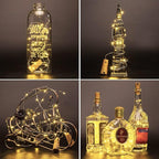 Wine Bottle Cork Lights 15Pack 10 LED/ 40 Inches Battery Operated Cork Shape Copper Wire Colorful Fairy Mini String Lights for Party Christmas Halloween Wedding Decoration (Warm White)