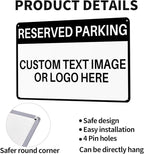 Custom Reserved Parking Metal Sign for Outside Personalized Signs with Photo Text or Logo for Outside Wall Decor Aluminum Fade Resistant Signs for Business Office Home