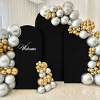 Black Arch Cover 7.2ft Spandex Backdrop Stand for Balloon Wedding Party Ceremony Decorations - Stretchy Chiara Arch