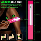 LED Armband for Running(2 Pack),Light Up Arm Bands for Night Walking Running,Rechargeable Lights for Runners,High Visibility Reflective Running Gear Adjustable Light Up Wristbands