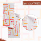 Maison d' Hermine Table Runner 100% Cotton Single Layer Table Runners 108 inches Long Decorative for Home Kitchen Dining Party Wedding Bridal Shower Spring Summer (Summer Maze, 14.50" x 108")