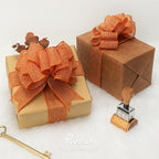 Ribbli Orange Burlap Wired Ribbon,1-1/2 Inch x 10 Yard,Wired Edge Ribbon for Big Bow,Wreath,Tree Decoration,Outdoor Decoration
