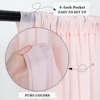 DUOBAO Peach Voile Curtains 2 Panels, 29''x96'', Rod Pocket, Living Room Drape, Sheer Chiffon Drapes for Window, Beach Curtain, Photography Backdrop