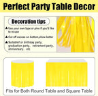 3 Pack 29x108 Inch Macaron Yellow Foil Fringe Table Skirts Metallic Banner for Tinsel Streamer Garland Backdrop for Parade Floats Wedding Thanksgiving Birthday Christmas Halloween Party Decoration