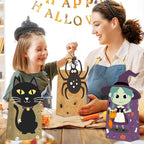 Tikitup Halloween Treat Bags-24pcs Trick or Treat Goody Bags with 24pcs Stickers,Mini Paper Gift Bags for Treats Snacks, Goodie Bags Party Supplies, Holiday Pastries Supplies