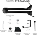 IXTECH Microphone Boom Arm Stand, Heavy Duty Adjustable Mic Stand with Cable Ties, Desk Mount Arm Stand for Gaming Streaming Podcasting.