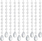 10 PCS Crystal Garland Strands, 33ft Hanging Crystal Strings for Window Curtains Doorway Decorations, Acrylic Clear Water Drop Crystal Ornaments for Christmas Tree, Wedding Party Home Chandelier Decor