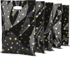 CC Wonderland 6 * 9inch Party Favor Bags 30PCS, Black Gold Star Pattern with Handle,Goodie Treat Loot Bags for Kids Children Birthday, Baby Shower, Easter Holiday Party Gift Wrap Decoration