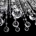 Crystal Beaded String Clear Glass Beads Garland Strands Hanging Wedding Arch Decor Curtain Chandelier Christmas Tree Ornaments Door String Beaded Drapes Decoration Accessories(3.3 Feet 5pcs)
