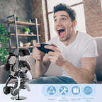 Controller Holder 4 Tier,Headphone Stand - Adjustable Headset Holder for Xbox PS5 PS4 Switch Pro - Gaming Storage for Universal Game Accessories,Desk/Floor(Black)