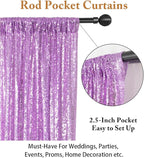 ShinyBeauty Sequin Curtains 2 Panels Sparkling Lavender Glitter Photo Backdrop - 2FT x 8FT Shimmer Backdrop for Wedding Party Baby Shower Birthday Stage Decorations -1011E