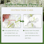 36 Pack White Wisteria Hanging Flowers, 3.44 Ft Fake Hanging Flowers, Artificial Wisteria Garland Vines for Wedding Room Backdrop Outdoor Patio Garden Decoration