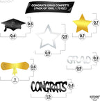 KatchOn, Congrats Grad Graduation Confetti 2025 - Pack of 1000 | Black and Gold Grad Decorations Class of 2025 | Grad Confetti Class of 2025 for Black and Gold Graduation Decorations 2025