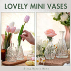 Arme 20 Pcs Bud Vase Set, Mini Vases for Flowers, Small Vintage Glass Vase for Centerpieces, Cute Clear Bud Vases for Home Flower Wedding Decorations