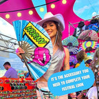 Kandies World Custom Festival Folding Hand Fan - Unique Designs, Made of Bamboo, Clacking Sound, Lightweight - Perfect Rave and Festival Accessory!