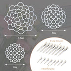KOYILTD 3 Pcs Modern Flower Frog Metal Flower Arrangement Holder Floral Grid Used for Vase Flower Arrangement Art Convenient Stem Holder for Flowers Flower Frog Organizer Metal Lid for Vase (Silver)