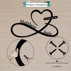 Infinity Heart Metal Wall Decor, Unique Infinity Heart Wall Decor Love Sign Plaque Steel Art Geometric Wall Decor Set Cut Out for Outside