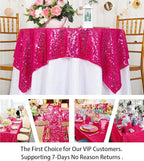 ShinyBeauty Sequin Table Overlay Hot Pink 36''x36'' Small Sequin Tablecloth Square Sequin Table Cloth/Linen for Wedding/Party/Event/Decoration 36inx36in Fuchsia Birthday Tablecloth