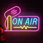 Planzo On Air Neon Sign for Live Studio Broadcasting Room Radio Station Bedroom Wall Decor LED Recording Neon Light Sign for Music Studio Boys Girls Game Room Man Cave Bar Club Office USB Powered 15.75’’