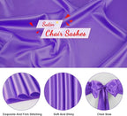 10 PCS Satin Chair Sashes Bows Universal Chair Ribbon Ties Back Sash for Wedding Party Reception Events Banquets Hotel Event Chair Cover Decoration (Champagne 7x108 inch)