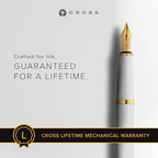 Cross Bailey Light Polished White Resin and Gold Tone Fine Nib Fountain Pen