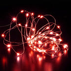 Aogist 12 Pack Fairy Lights 3 Modes 7ft 20 LED Waterproof,Battery Operated Silver Wire Firefly Starry Moon Mini String Lights for Mason Jars Christmas DIY Crafts Wedding Party Bedroom,Red