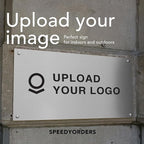 Custom Outdoor Metal Sign, Personalized Aluminum Safety and Business Sign, Waterproof White Aluminum (Logo, 24x18 In)